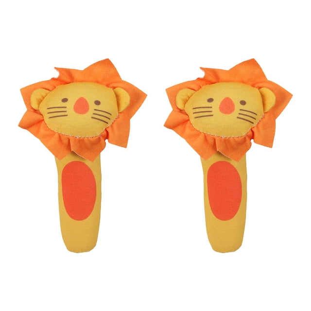 WORGEOUS 2 unids bebé sonajero león bebé relleno traqueteo juguete recién nacido traqueteo juguete peluche infantil juguete