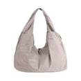 thumbnail image 2 of Deago Tote Bag for Women Large Nylon Slouchy Hobo Bag Crescent Shoulder Bag Vintage Casual Travel Gym Shopper Pleated Handbag (Beige), 2 of 8