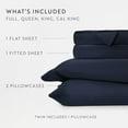 thumbnail image 4 of Noble Linens Rayon from Bamboo 4 Piece Luxury Bed Sheet Set, Navy, Queen, 4 of 11
