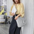 thumbnail image 3 of 4 unids/set patrón Litchi mujeres bolsos de hombro embrague Totes tarjetero (gris) Tmvgtek Oficina Multiescena Multifunción, 3 of 9