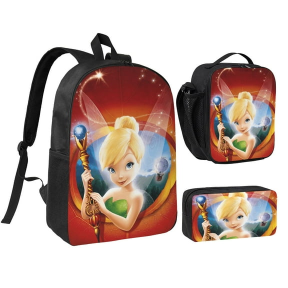 Tinkerbell Three piece backpack set young backpack combination backpack lunch bag pencil case