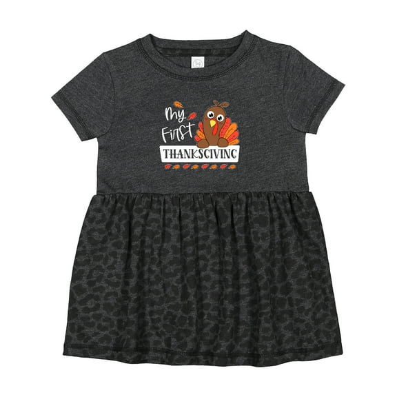 Inktastic My 1st Thanksgiving Cute Turkey Girls Baby Dress