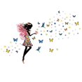 thumbnail image 3 of 2PCS Dibujos Animados Mágicos Coloridos Mariposa Hada Niña con Alas Pegatinas de Pared Removibles, Niños Bebé Dormitorio Guardería DIY Adhesivos Decorativos, 3 of 4