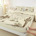 thumbnail image 3 of Manfei Western Cactus Full Size Sheets for Teen, Rustic Horse Bed Sheets, Tribal Cowgirl Cowboy Sheet Sets, Breathable Home Decor, 4pcs, 3 of 7