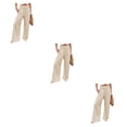 thumbnail image 3 of Pantalones de verano primavera para Mujer Sonducket Color sólido largo suelto Casual pierna ancha cintura alta elástico, 3 of 6