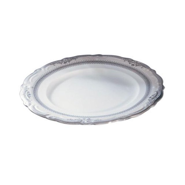 Ten Strawberry Street Vanessa Platinum - 9 Inch Luncheon Plate - Set Of 6