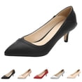 thumbnail image 4 of AUDeals Women's Kitten Heel Pumps, Lovely Slip On Dress Shoes with Pointed Toe Comfort for Bridal, Work and Wedding Wear (Black, 7), 4 of 4