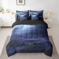 thumbnail image 2 of Manfei Dreamy Purple Flower 7-Piece Twin Bedding Sets,Natural Landscape Bedding Comforter Set,Rustic Floral Sheet Sets For Kids,Girls,Ultra Soft Home Decor Reversible, 2 of 8