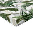 thumbnail image 4 of Ambesonne Tropical Fitted Sheet, Hawaii Exotic Palm Leaves, Twin XL Size, Army Green Emerald and White, 4 of 5