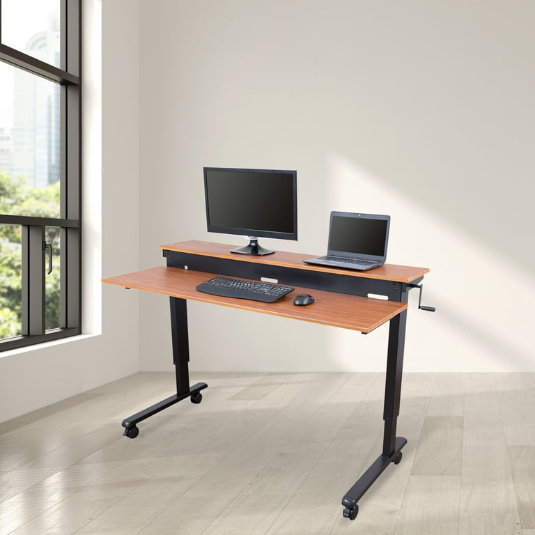 Two-Tier Crank Standing Desk
