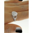 thumbnail image 6 of Halo Jewelers 10k White Gold 1/3 Cttw Round Cut Natural White Diamond Ladies Heart Cluster Engagement Promise Ring for Women Wedding Birthday (Diamond Color: H-I, Clarity: I1-I2, 0.33CttwRing Size-9.5, 6 of 6