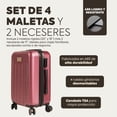 thumbnail image 2 of Set de 4 Maletas de Viaje Rígidas 20 y 18 Pulgadas con 2 Neceseres de 11 Pulgadas Equipaje Ligero con Ruedas 360 y Candado TSA Seraphiel, 2 of 7