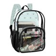 thumbnail image 2 of Large Clear PVC Backpack Heavy Duty See Through Backpack for Adults Work Travel, Mint Paw Heart Grid Printed 12L, 2 of 8