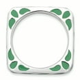 thumbnail image 2 of Sterling Silver Polished Green Enameled Square Ring, 2 of 4