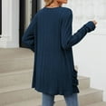 thumbnail image 6 of idosla Cardigan Sweaters for Women Lightweight Open Front Thin Long Cardigans Fall Long Sleeve Knit Sweater with Pockets (Navy, XXL), 6 of 7