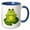 Blue/White, variant on 3drose, Cute Green Frog Sitting on Lily Pad, 11oz Two-tone Green Mug