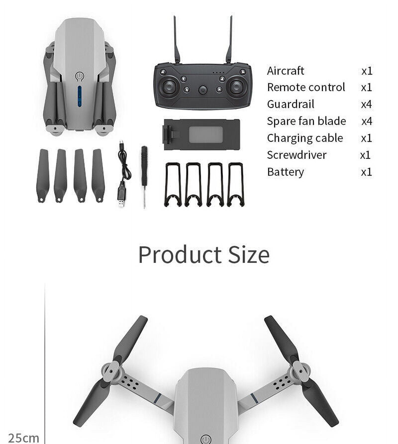 Elegant Choise RC Drone with Dual Camera 4K HD Wide Angle WiFi FPV Foldable Quadcopter +4 Battery, Black