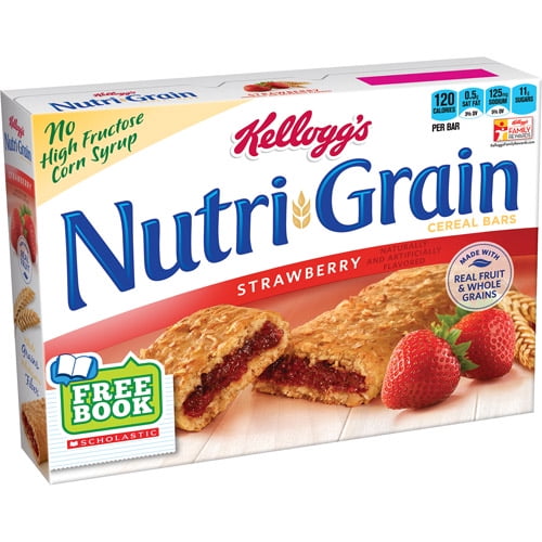 Kellogg's NutriGrain Strawberry Cereal Bars, 1.3 oz, 8 ct Walmart