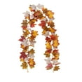 thumbnail image 2 of KeirineCC 1PCS Orange Leaf Garland,5.8Ft Halloween Garland Artificial Maple Leaf Autumn Hanging Fall Vines Thanksgiving Decorations Fall Decor,Maple Leaf Dining Table Front Door Decor,B, 2 of 9
