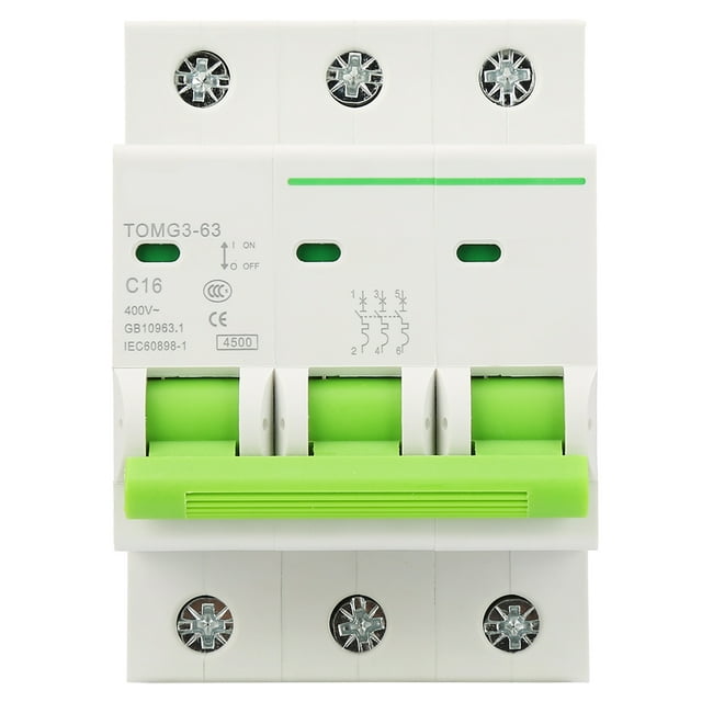 Interruptor automático miniatura tipo C TOMG3-63 3P con protección contra fugas (16 A)