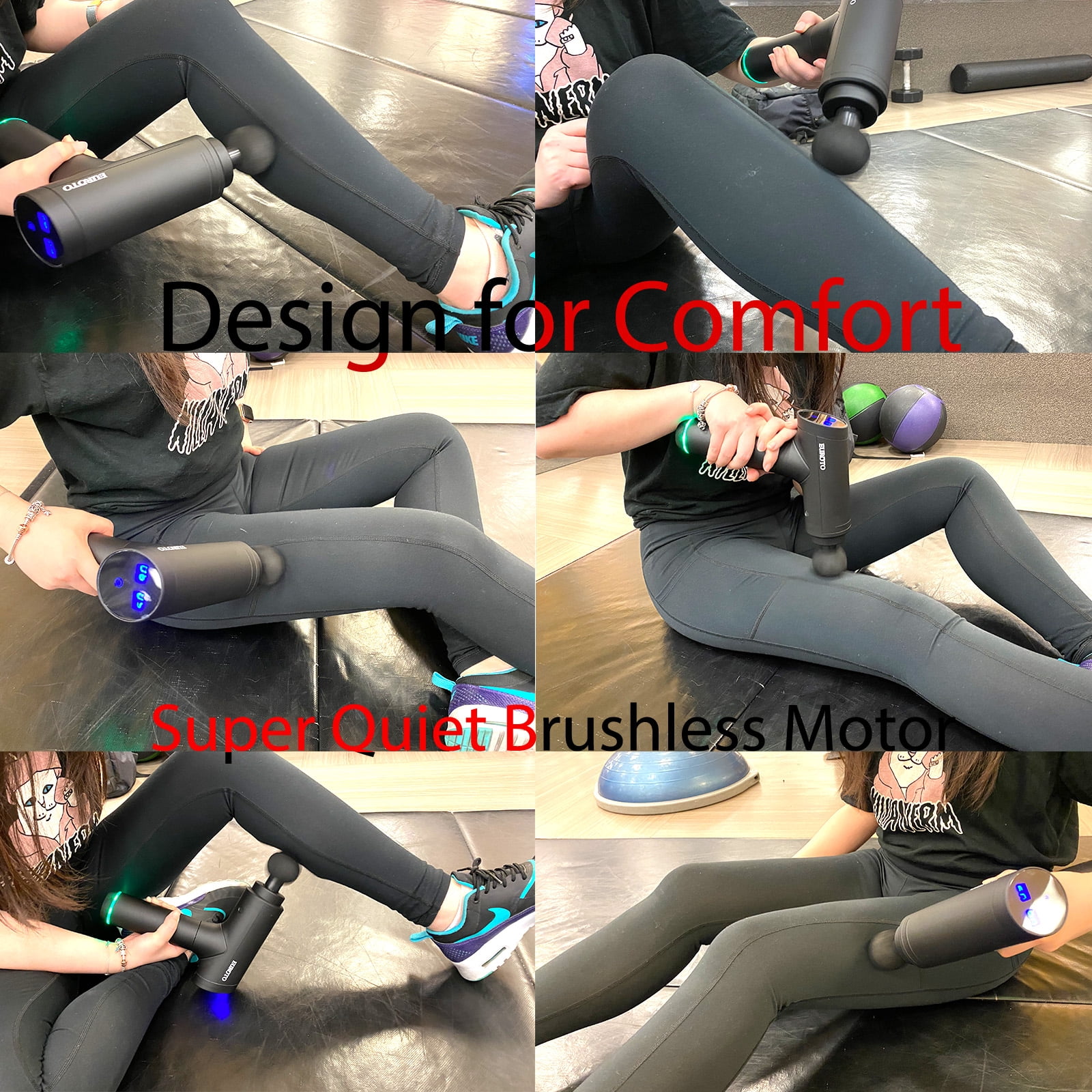 Euroto Deep Tissue Percussion Muscle Massager Gun for Athletes Super Quiet for Full Body