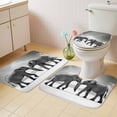 thumbnail image 4 of Elephant Bathroom Rugs Set Gray Gradient Cloud Sky Animal Non Slip Absorbent Soft Bath Mats 3 Piece Set with Bathroom Rug, U-Shaped Floor Mat, Toilet Seat Cover Small Size, 4 of 9