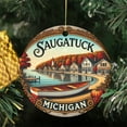 thumbnail image 2 of Saugatuck Town in Michigan State Art Galleries and Lake MichiganTravel Ceramic Christmas Ornament Holiday Tree Hanging Gift for Travelers Friends Family Xmas Keepsake, 2 of 3
