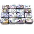 thumbnail image 3 of RSACCSKY 8Pcs Metal Hinged Tin Box Container Floral Farmhouse Rustic Mini Portable Small Storage Container Kit with Lid for Home Storage 2.1x1.5x1 Inch (Purple), 3 of 7