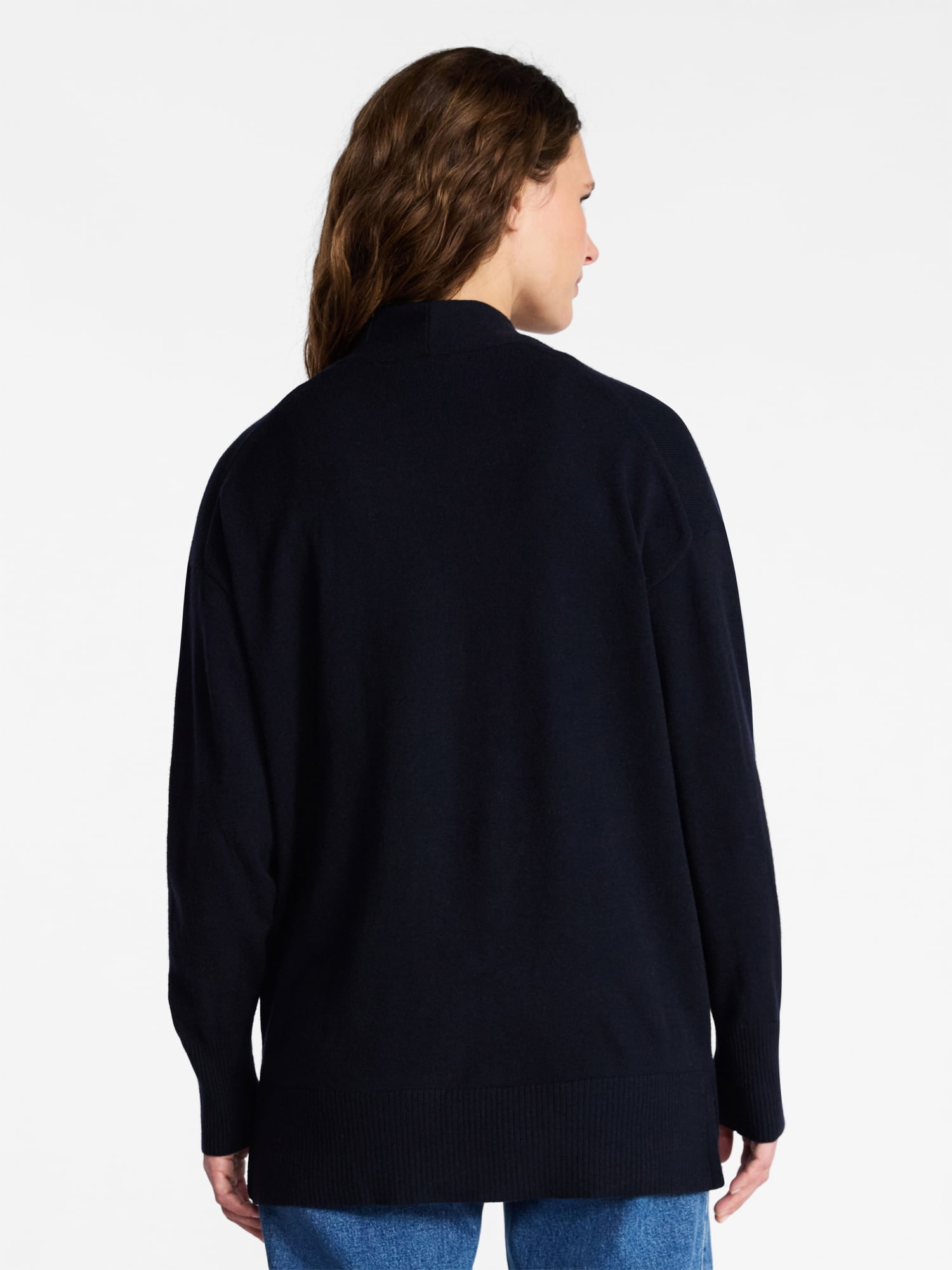 Time and Tru Women's Open Front Cardigan Sweater with Long Sleeves, Lightweight, Sizes XS-XXXL