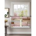 thumbnail image 2 of Sheer Curtains 54 Inch Length 2 Panels Set for Kitchen, Pink Brown Vintage Semi Sheer Curtains for Windows, Retro Farmhouse Elegant Pastoral Voile Window Treatments Rod Pocket Curtain, 2 of 7
