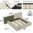 thumbnail image 2 of Tabaray Modern King Sized Bed Frame, Upholstered Floor King Bed Frame with Storage Bench Boxes,  Two Tone Bed Frame for Bedroom (Main Color-Beige), 2 of 9