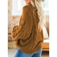 thumbnail image 4 of Asyoly Women Cable Knit Sweater Long Batwing Sleeve Crewneck Chunky Oversized Pullover Casual Loose Jumper Winter Warm Tops, 4 of 4