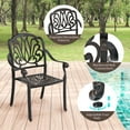 thumbnail image 5 of Gymax 2 Pieces Cast Aluminum Chairs Set of 2 Stackable Patio Dining Chairs w/ Armrests, 5 of 10