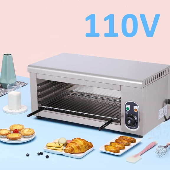 DENEST Electric Cheese Melter Cheesemelter Grill, 1500W Countertop Salamander Broiler, 120-570°F Commercial Cheese Melter Raclette Grill Cheesemelter Broiler