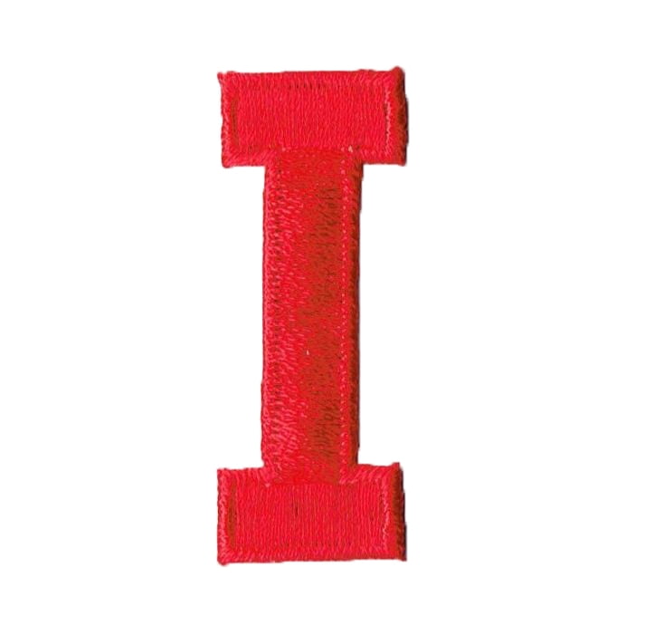 Alphabet Letter - I - Color Red - 2" Block Style - Iron On ...