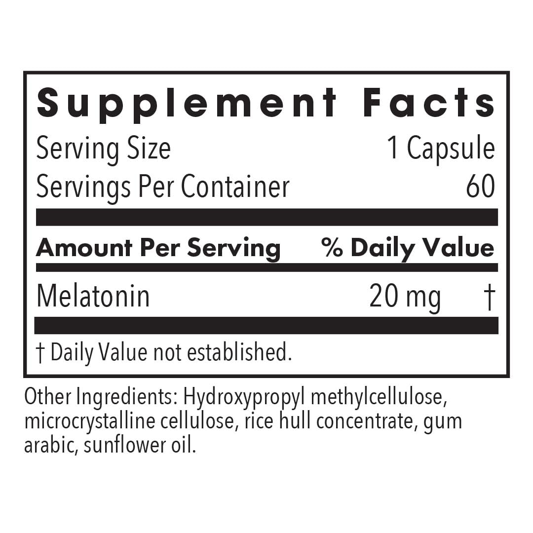 ARG Melatonin - Delivers 20 mg Melatonin - Maximum Strength - Supports Healthy Sleep Patterns & Optimized Absorption - 60 Servings - 60 Tablets