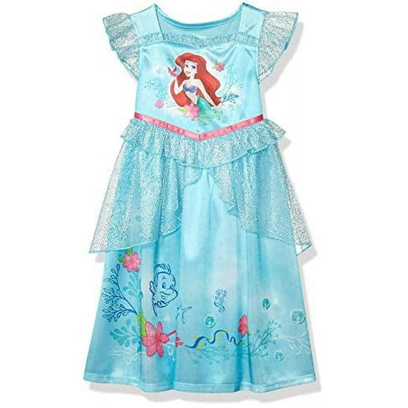 Disney Girls' Toddler Princess Fantasy Nightgown, Ariel Ocean Dreams, 3T