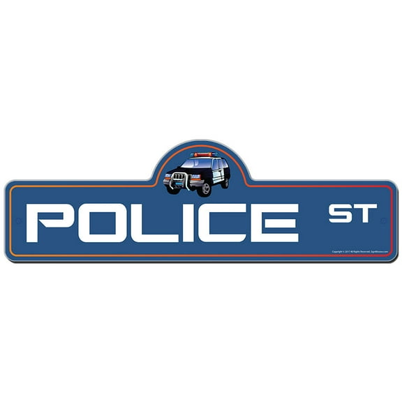 Police Street Sign | Indoor/Outdoor | Funny Home Decor for Garages, Living Rooms, Bedroom, Offices | SignMission personalized gift
