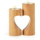 thumbnail image 1 of Portavelas de té pequeño, portavelas de madera para mesa de comedor, juego de 2 portavelas de corazón combinados para decoración del hogar Ormromra HMHZ286-2, 1 of 6