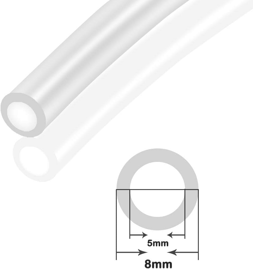 MKEUDQ-8mm x 5mm Pneumatic Tubing Air Compressor Tubing PU Pipe Polyurethane Hose Tube Fluid Gas Transfer 39.4ft 12 Meter Clear