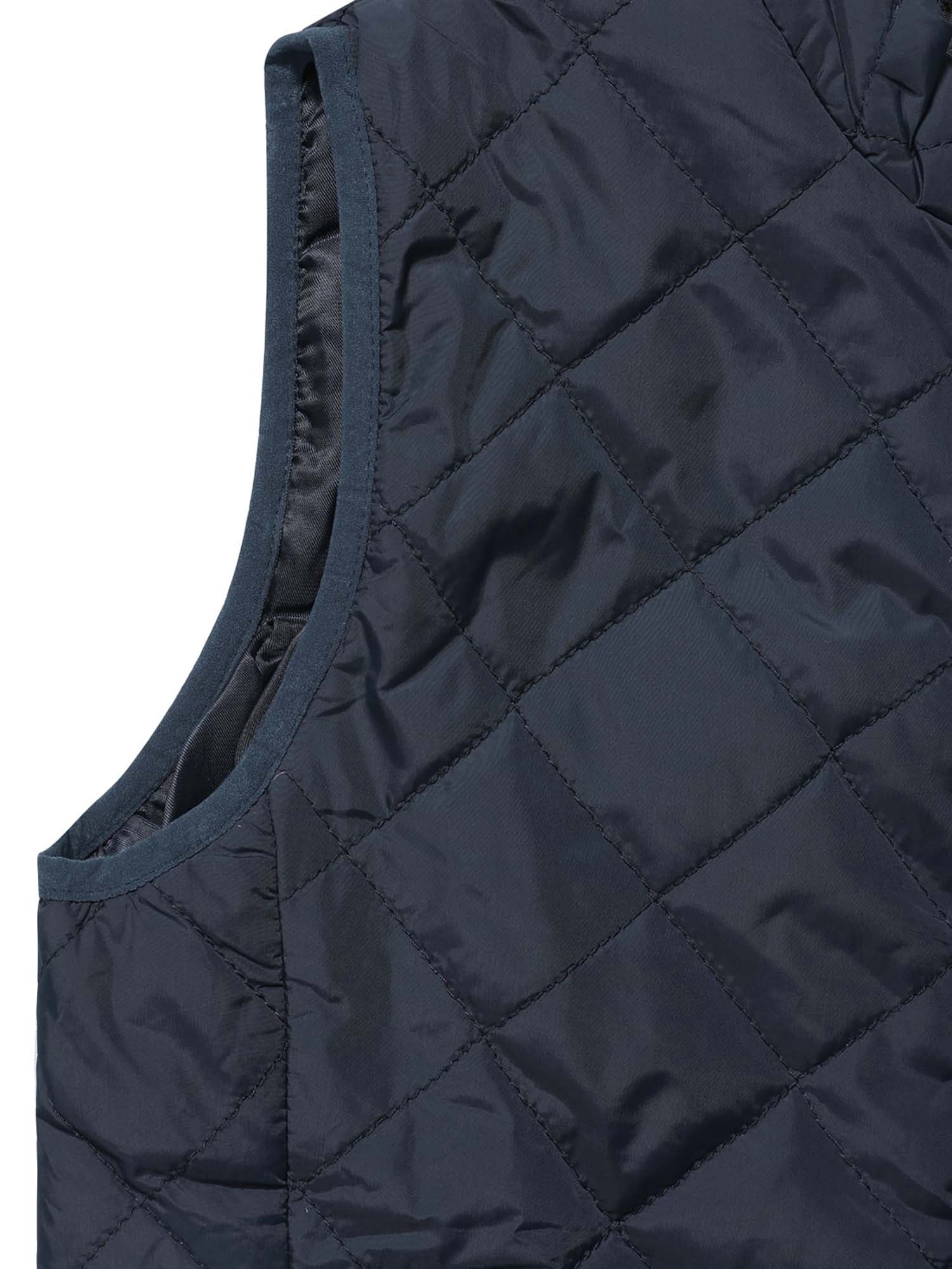 DARING DIVA Women's Zip Stand Collar Quilted Padded Vest M Dark Blue