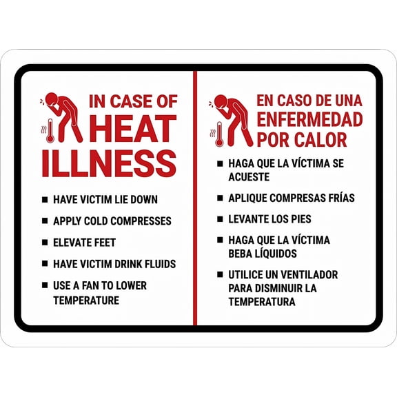 in Case of A Heat Illness Vintage Metal Sign - 12×8 Inches, Home Farm Bar Coffee Shop Club Wall Decor