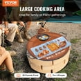 thumbnail image 2 of VEVOR X-Marks Fire Pit Grill Grate, Round Cooking Grate,Heavy Duty Steel Campfire BBQ Grill Grid with Handle and Support X Wire,Portable Camping Cookware for Outside Party & Gathering,30 Inch Black, 2 of 9