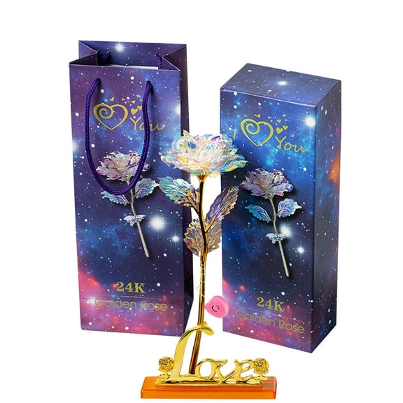 Vikakiooze Colorful Galaxy Artificial Rose Flower Gift Valentine's Christmas
