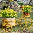 thumbnail image 4 of 6 Bundles Artificial Fall Flowers, Outdoor UV Resistant Fake Flowers Plastic Shrubs Plants for Autumn Floral Arrangement Hanging Baskets Home Garden Decor (Yellow), 4 of 9