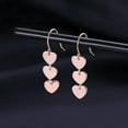 thumbnail image 3 of Solid 925 Sterling Silver Love Heart Drop Earrings for Women Teens Sweet Heart Dangle Earrings Hook Earrings, 3 of 15