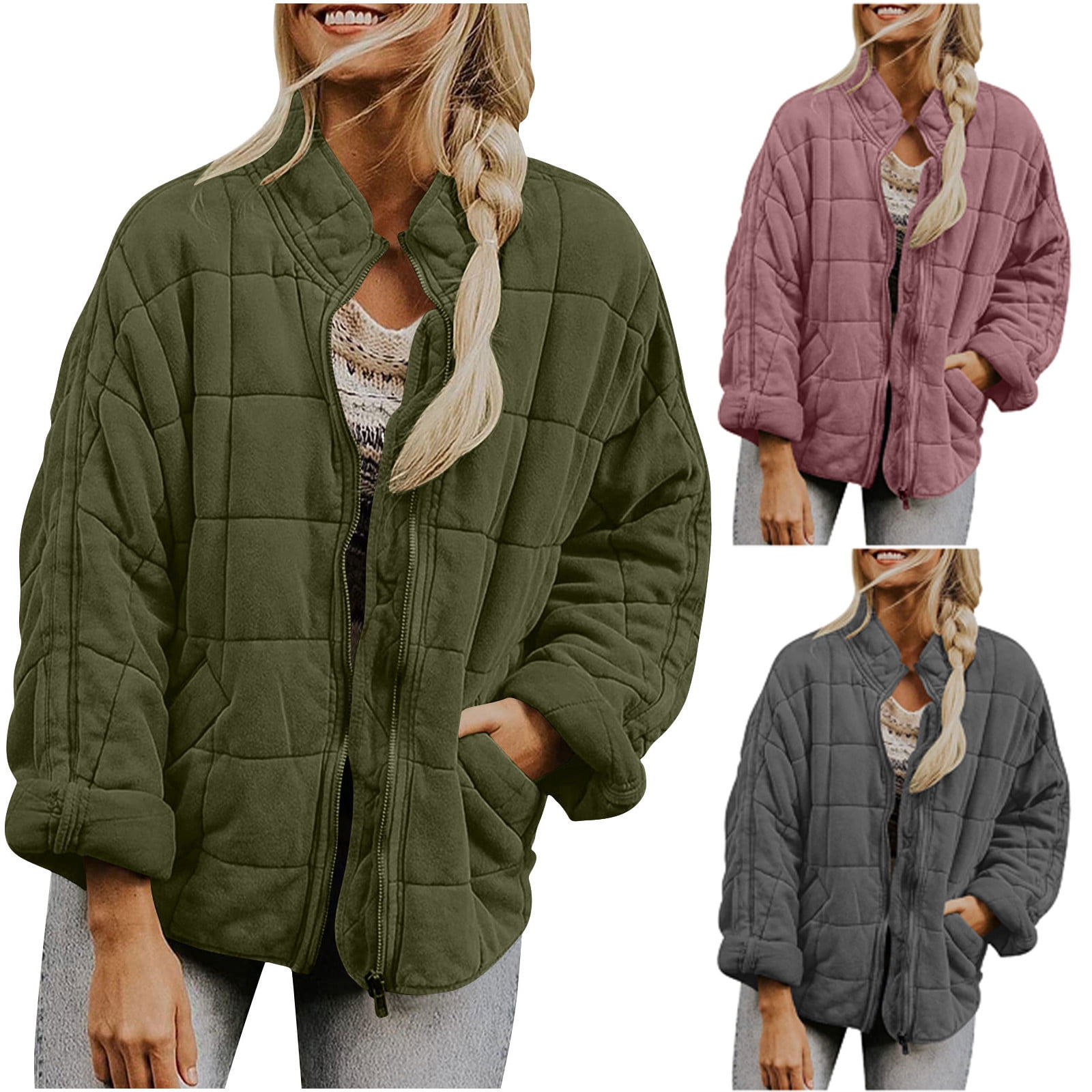 UPPADA Womens Winter Cropped Puffer Jackets Lightweight Quilted Down Jackets Hooded Zip up Short Warm Quilted Puffer Coats Casual Outerwear with Pockets,Puffer Jacket Womens Hooded Dark Gray,S