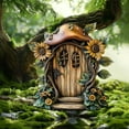 thumbnail image 4 of Steadline Fairy Tale Mushroom Door Ornament with Whimsical Design for Home Decor Staircase Bedroom Garden Display Handcrafted Wooden Art Piece, 4 of 8
