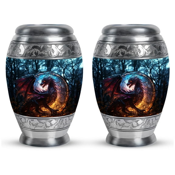 Forest Dragon's Dusk Urn For Human Ashes Adult Male - Discreet Mini Urn for Adult Ashes - Portable Keepsake for Men - Elegant Cremation Solution 3 Inch, 1 Pc