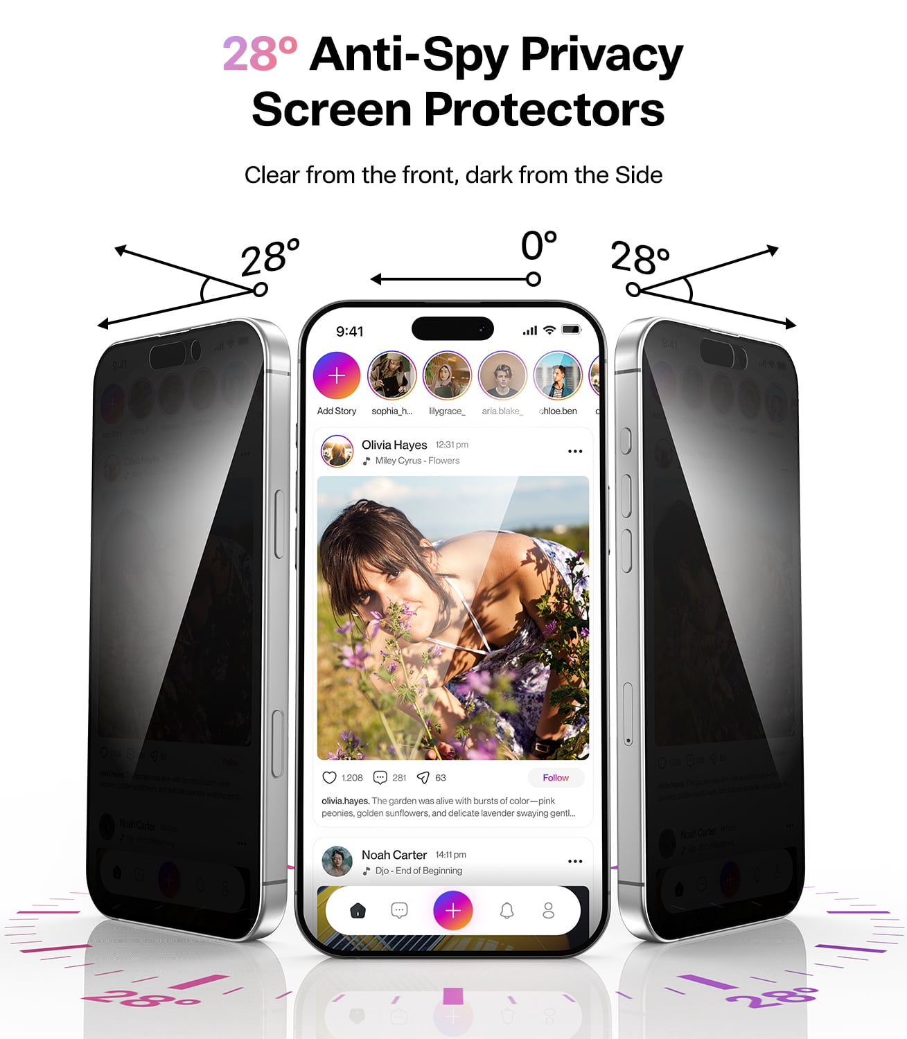 Meifigno for iPhone 17 Pro Max Case 6.9", [Glitter Card & Wrist Strap] [Compatible with MagSafe] [1HD+1X Privacy Screen Protectors] Surround Raised Lens Protection 17 ProMax Case, Cosmic Orange
